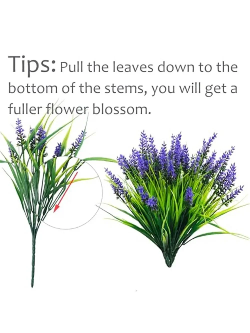 Artificial Lavender Flowers UV Resistant Faux Outdoor Plants Porch Decor Set